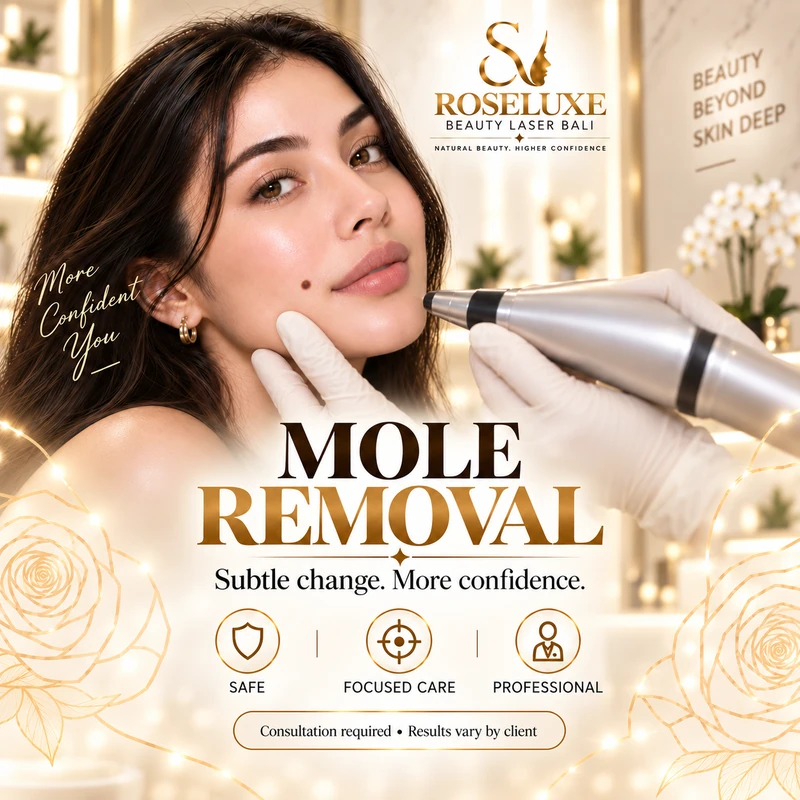 Mole removal — RoseLuxe campaign artwork