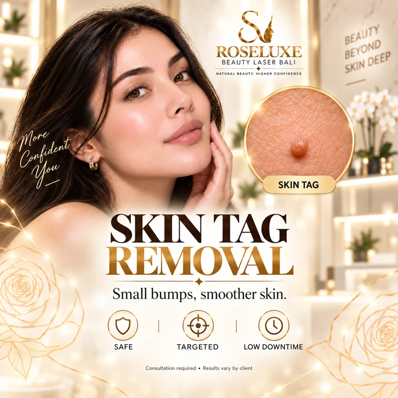 Skin tag removal — RoseLuxe campaign artwork